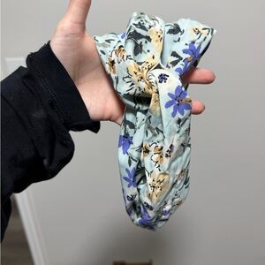 Floral Headband with Blue and Yellow Accents